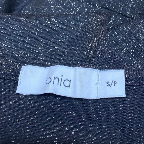 Onia Layla Black Metallic Long Sleeve Button-Up Crop Cardigan Sweater Top Size S - Picture 3 of 4